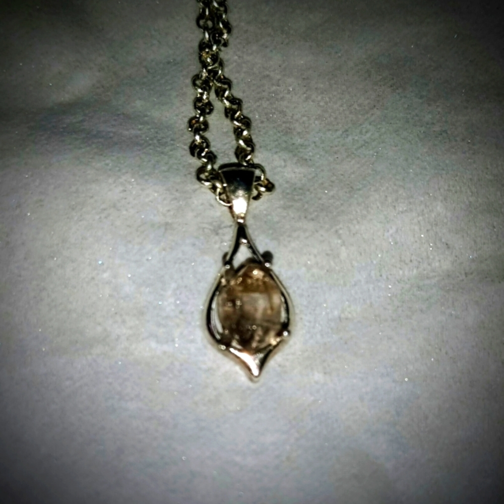 Natural Petroleum Quartz Sterling Silver Necklace